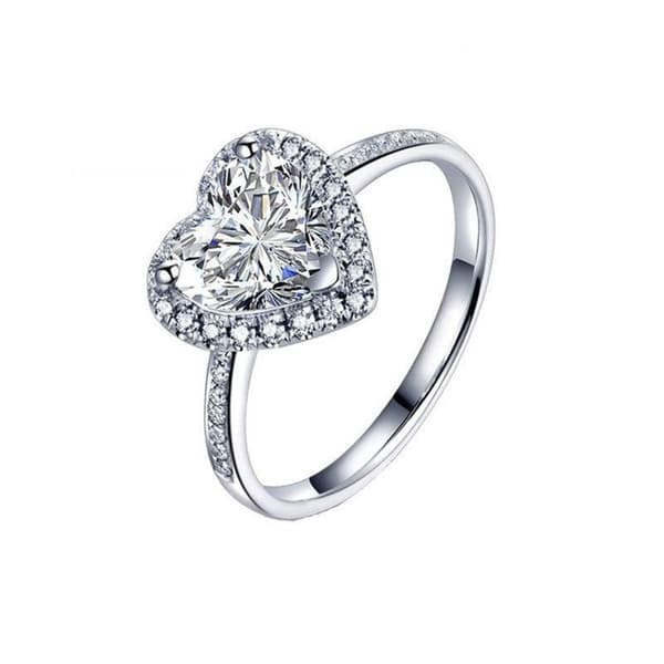 925 Sterling Sølv Hjerteformet Ring, Justerbar Tommelring for Kvinner