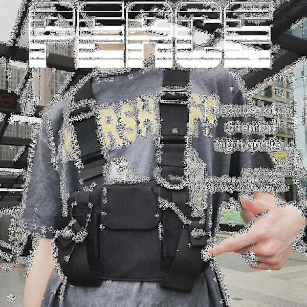 Radio Walkie Talkie 3 Fickor Bröstpack Väska Sele Med Blixtlås För Fram Pack Västficka Bärväska