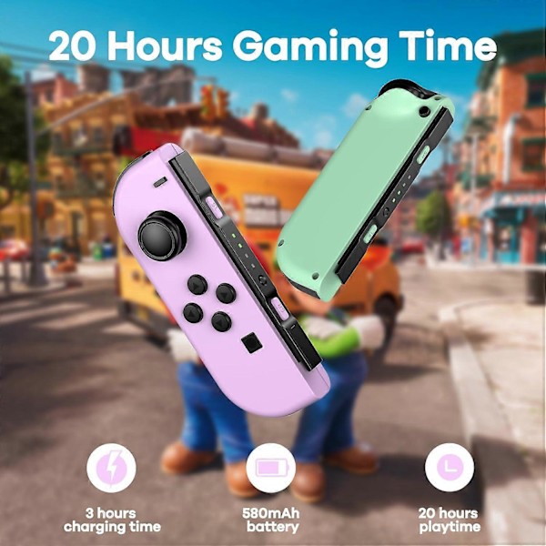 for Nintendo Switch, Switch Trådløs Kontrollererstatning for Switch/Lite/OLED, med Vekke/Skjermbilde/Dobbel Vibrasjon/Bevegelse
