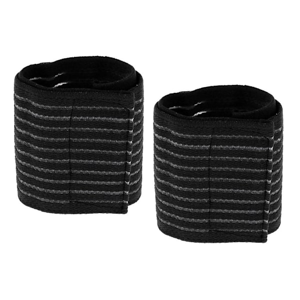 2x Elastisk Håndleddsstøtte Sport Håndbeskytter Bandasje Stropper Vakt Svart