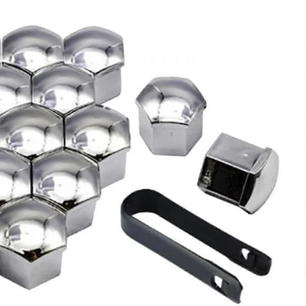 20 stk hjulmutterhetter til biler, rustbeskyttelse, sølv, 17 mm Sølv 19 mm Valgfritt Sølv 17mm