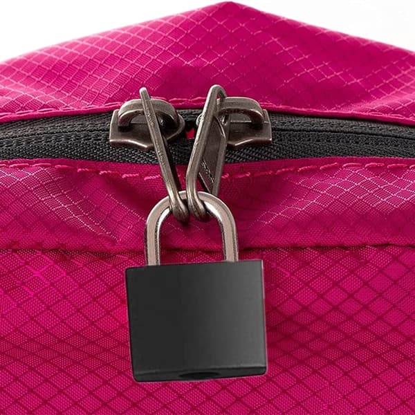 2-delt bagagelås sæt med nøgle: Mini messing hængelås sæt til rejser (sort)