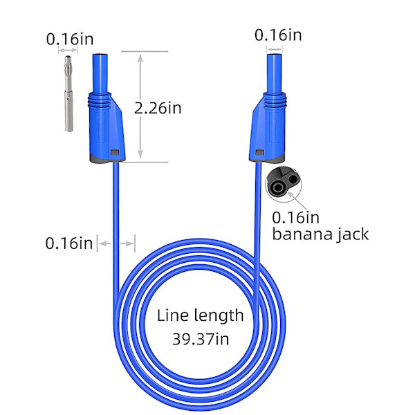 5 stk Bananplugg Silikon Testledninger 4mm Fullt Isolerte Sikkerhetsbeskyttede Stablebare Bananplugg Myke