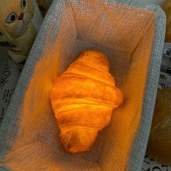 Croissant Natlys, Batteridrevet, Brødform, Dekorativ LED Lampe Til Hjemmet, Bageri, Butikvindue