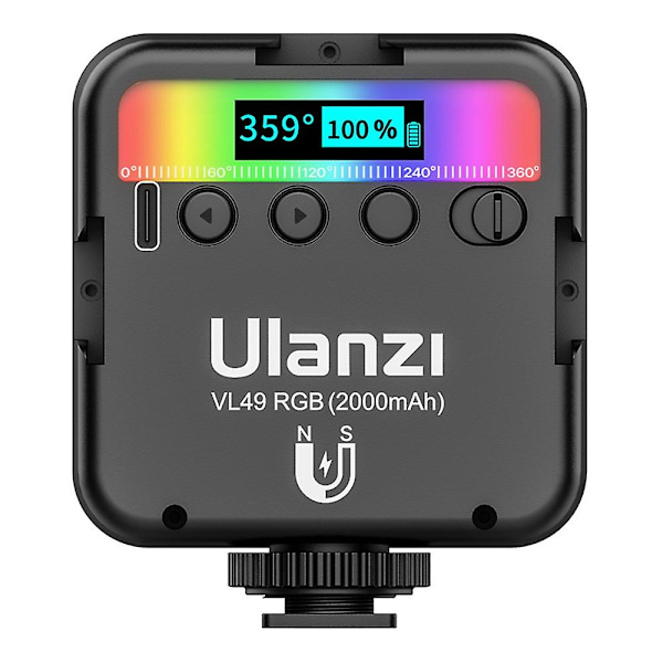 Vl49 RGB LED Fylllys Mini Bærbar Multifunksjonell 2500k-9000k Lommekamera Fylllys Live Pho