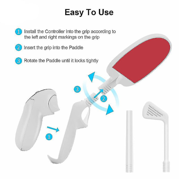 Jys Jys-mq009 Bordtennisracket Golf Adapter Kontroller Grepp Stick för Meta Quest 3