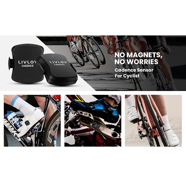 V4 Cykelrytmesensor, Bluetooth/ANT+ Cykelrytmesensor IP67 Vandtæt til Elite Cykelcomputer