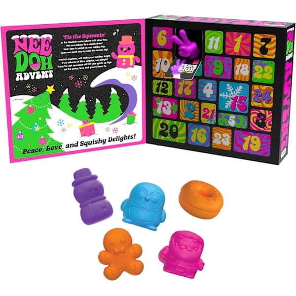 Schylling NeeDoh Squishmas Julekalender - 24 Mini Squishies - Nedtelling til jul