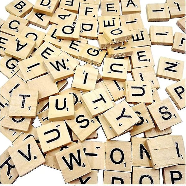 100 st Scrabble-bokstäver för pyssel Trä Scrabble-plattor DIY Trägåva Dekoration -t