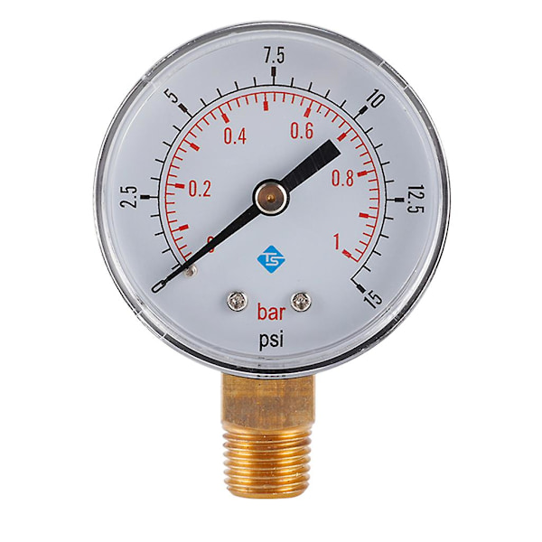 Tryckmätare 50mm 0~15psi 0~1bar Poolfilter Vattentryck Urtavla Hydraulisk
