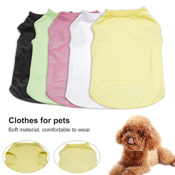 Husdjurs T-shirt Solid Färg Klänning Upp Andningsbar Hund Väst Outfit För Våren