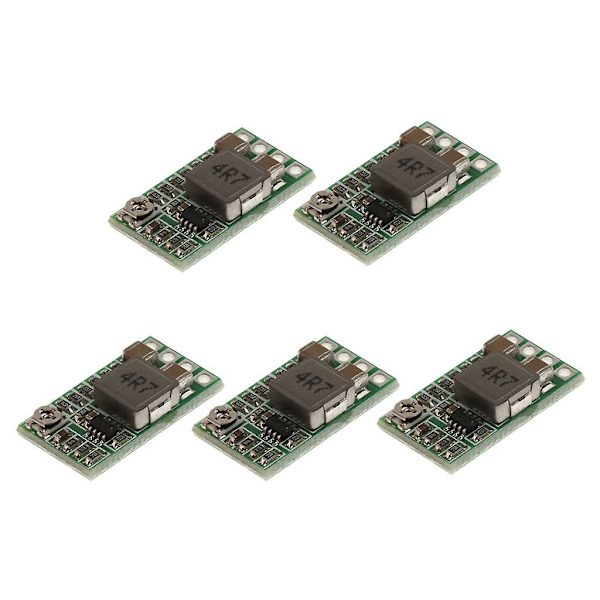 5 kpl Mini DC-DC 4-24V12V24V - 5V3A Virtalähdemoduuli 97.5% Autolle