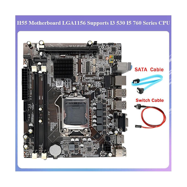 H55 Moderkort LGA1156 Stöder I3 530 I5 760 Serie CPU DDR3 Minne Datormoderkort Med Sat