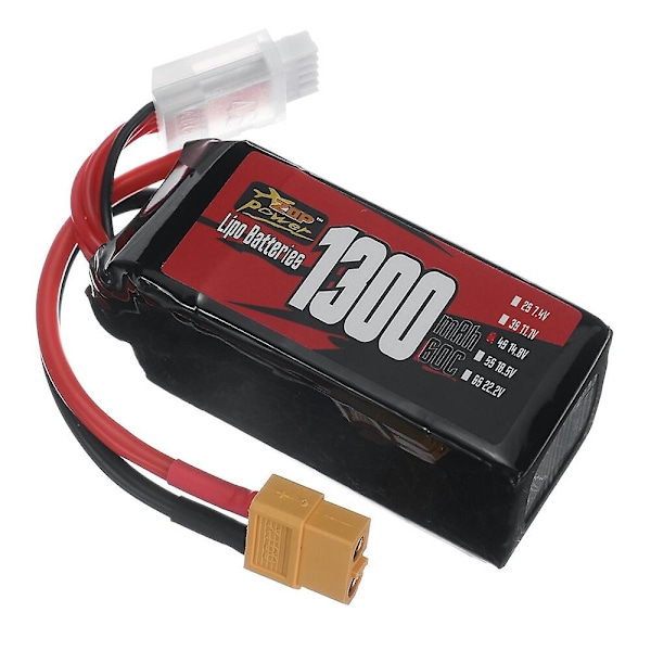 ZOP Power 4S 14.8V 1300mAh 60C 19.24Wh LiPo Batteri XT60 Kontakt för RC Drönare