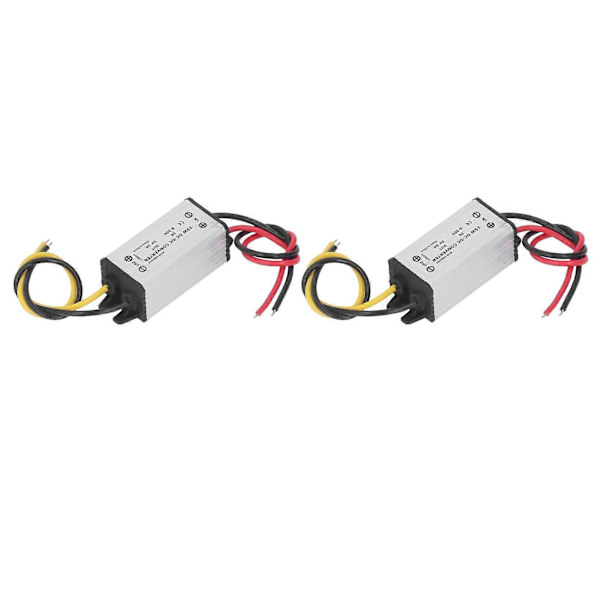 2 stk Spenningsomformer DC 8?50V til 5V 3A 15W Spenningsregulator for Bil Skip Yacht Jernbane Luftfart