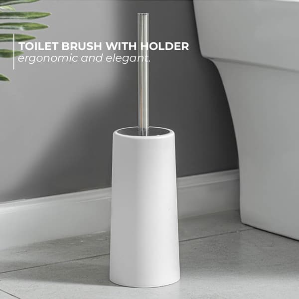 Toalettborste | Premium toalettborstset för eleganta badrum (1 stycke, vit)