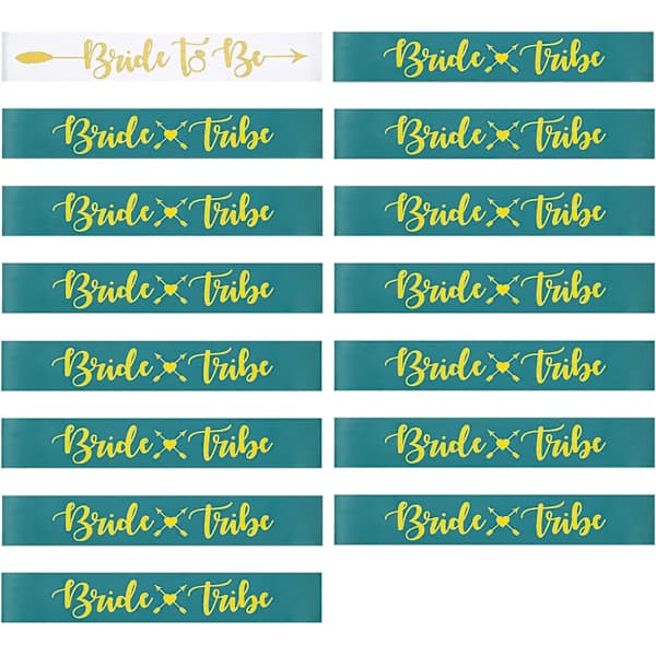 14 st. möhippebanderoller - Bride Tribe och Bride To Be banderoller