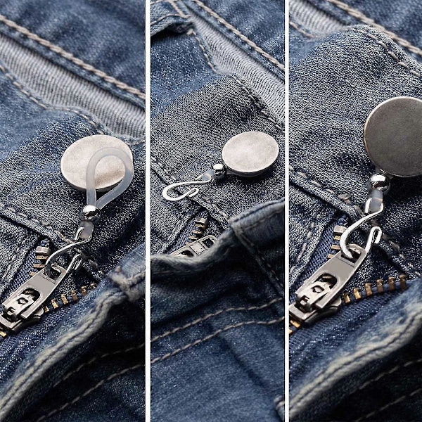 Glidelås Holder for Jeans - Hold Glidelåsen Oppå Buksene - Krok for Jeans Glidelås og Knapp - Spenne for å Holde Buksens Glidelås Opp