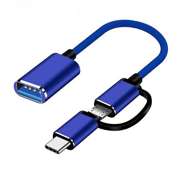 2-in-1 USB 3.0 OTG-sovitinjohto Type-C - USB:sta USB 3.0 -liitäntään, puhelimen lataukseen