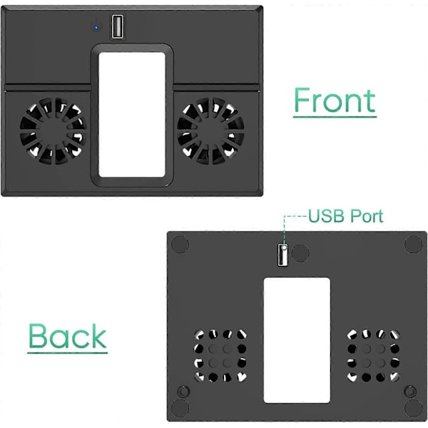 ox Series X Spilkonsoll Kompatibel Blæser, USB Køler med 1 USB Hub, Kompatibel Dobbelt Blæser Bagblæser