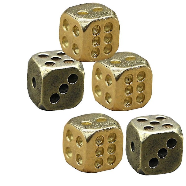 5 stk Hvidt Sæt Unikke 6-sidede Terninger Matchende Terning Sæt Metal Terninger Terning Bordspil Rustfrit Stål Terninger