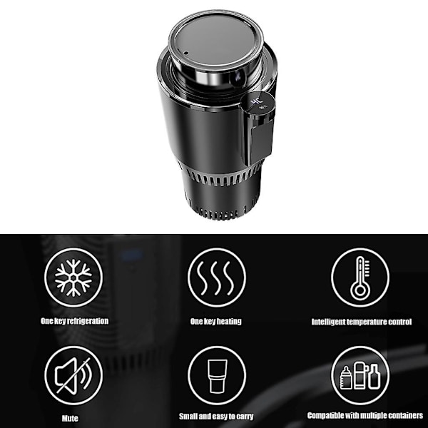 12V 2 i 1 Smart Bilmuggshållare Kylare Värmare Digital Temperaturvisning Mugg Dryck Burk Kyl