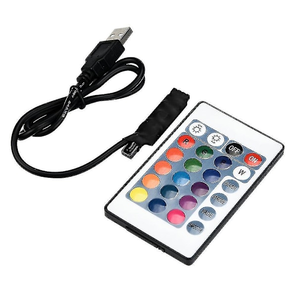 RGB USB LED-stripe IR RF fjernkontroll 24-knapper 3528 5050 lampe DC12V-Q