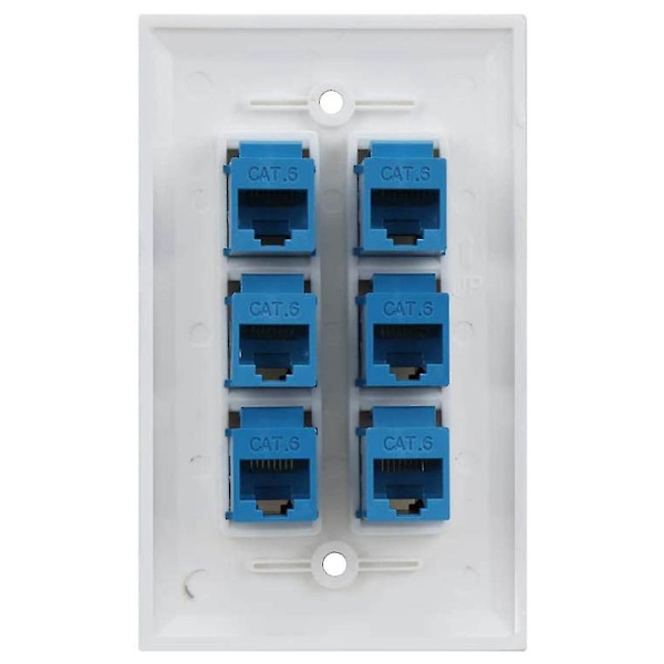 Cat 6 Ethernet Veggplate 6 Port, Ethernet Veggplate Hunn-hunn Avtakbar Kompatibel Med Cat76