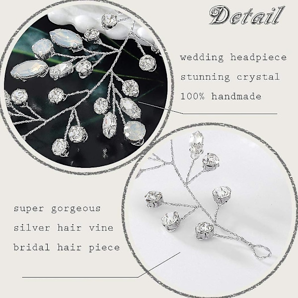 Brude Bryllup Krystal Hårvin - Rhinestone Hårpynt Til Brude TR56