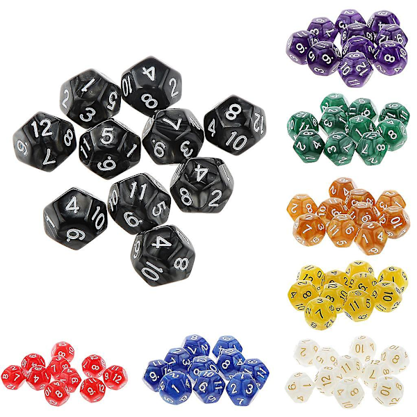 50 kpl Polyhedral Dice D12 Noppasetti D&d Rpg Mtg Tarvikkeille