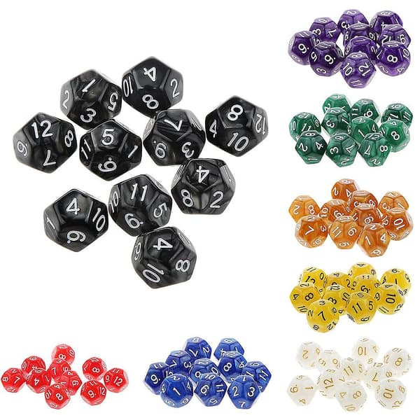 50 Stykker Polyhedriske Terninger D12 Terning Sæt Til D&d Rpg Mtg Tilbehør