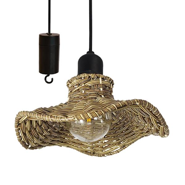 Riippuva Rattan-tyylinen Kattovalaisin Ulko- ja Sisätiloihin, Keittiösaarekkeen Koristeluun
