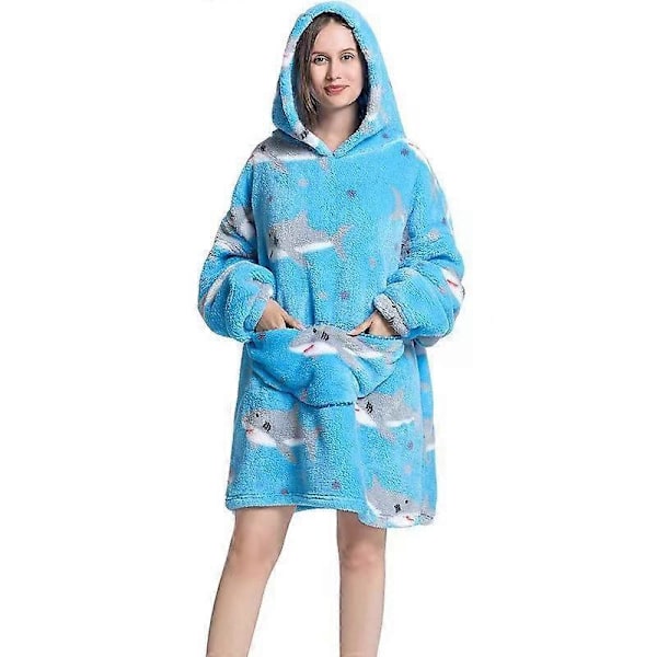 Karneval Dinosaurie Världsmönster Fleece Unga Pojkar och Flickor Vinter Svart Tjock Varm Filt Hoodie SYR124 extended length 1.4m