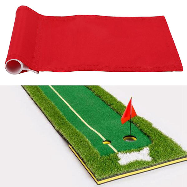 Golfhålspolskoppflaggor Putting Green Flaggor Markörpinnflaggor Vit+röd