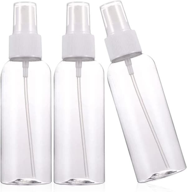 Matkakokoiset suihkepullot, 3 minisuihkepulloa, sumuttavat suihkepullot (20 ml).