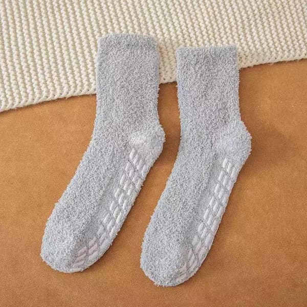 Fleece-tofflor och strumpor för kvinnor, varma och mysiga vinterstrumpor