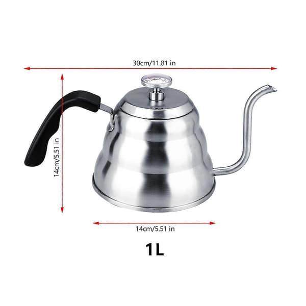 1L med Termometer - 304 Rustfritt Stål
