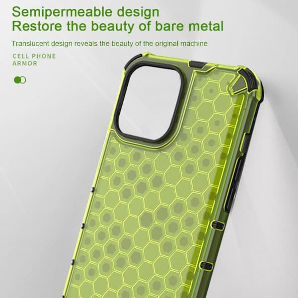 Honeycomb Apple Telefoncover-iPhone13-Transparent Grøn