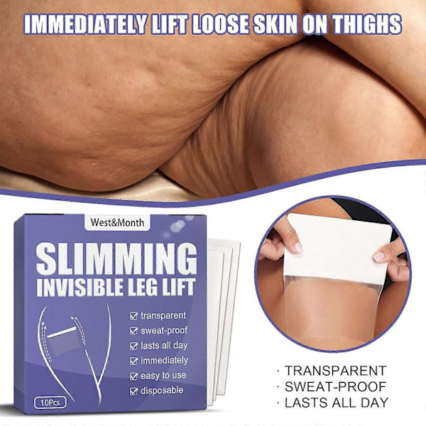 20 STK Lårhevingsteip - Usynlig Beinløftende Klistremerke, Stramming av Lårplaster, Glatte Cellulittplaster for Lår, Beinstrammende Teip Shap