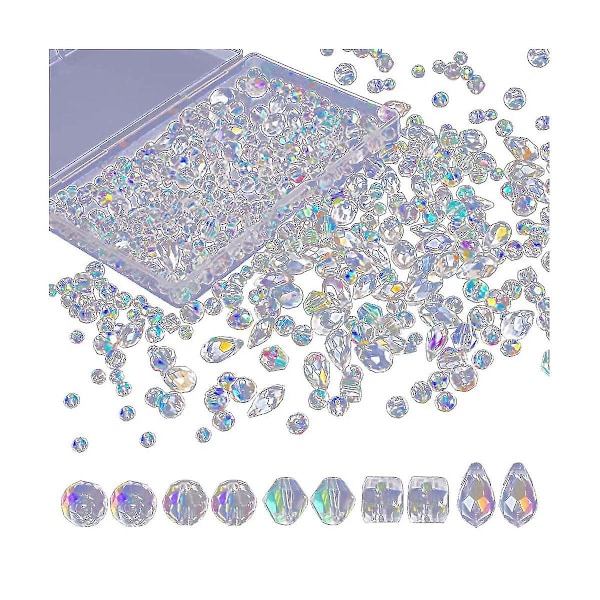 600 stk Glassperler til Smykker Ma-perler med Beholderboks Bulk Glassperler DIY Halskjede