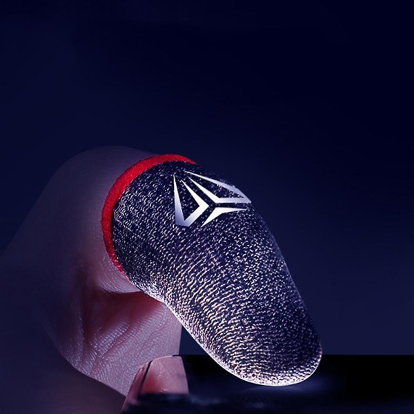 Telefon Gaming Finger Sleeve För Mobil Controller Silver Fiber Sensitive Blue