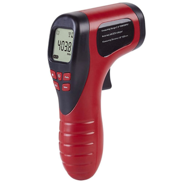 TL-900 Digitaalinen kierroslukumittari Kosketukseton mittausalue: 2,5-99999RPM LCD Moottorin pyörän sorvin nopeusmittari, Punainen