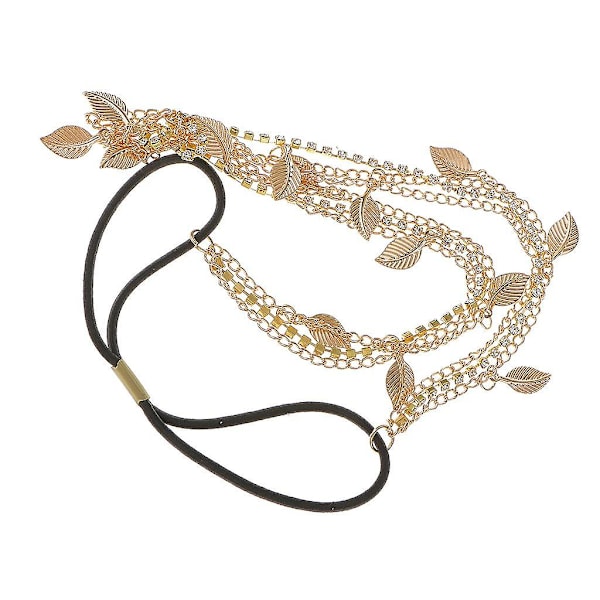 4x boho Tassel Krystal Blad Metal Pandebånd Kæde Smykker Hovedstykke Hårbånd