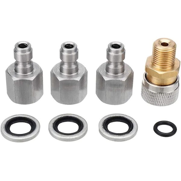 1/8 BSP Hurtigkobling Forbindelser Opladningsadapter Kit, Rustfrit Stål PCP Luft Opladning Hurtigkobling Adapter