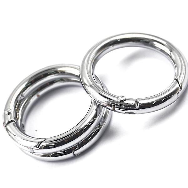 14x 3 stk Sølvbelagte Legering Runde Fjærtrykknapper Klips 35mm