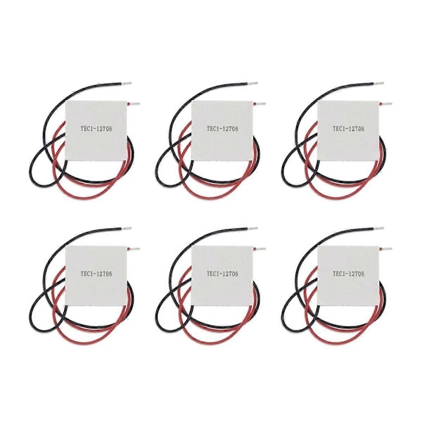 6 st TEC1-12706 Termoelektriska Kylare Peltier Element DIY Halvledarkylning för Kylning