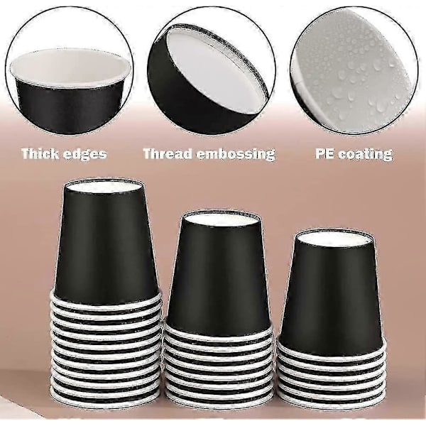 [100-pack] 3 Oz Pappersmuggar, Engångsbägare för Badrum, Små Munsköljkopp, Mini Espresso-Koppar, 3oz Engångspapperskopp för Fest, Picknick, Kontor, An