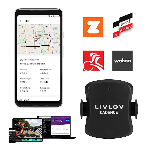 V4 Cykelrytmesensor, Bluetooth/ANT+ Cykelrytmesensor IP67 Vandtæt til Elite Cykelcomputer
