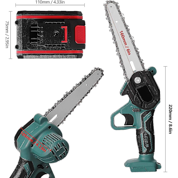 21V Portable And Rechargeable Electric Pruning Saw With 1 Batteries, Small Chainsaw For Splitting Wood, For Garden Orchard Branch Clip