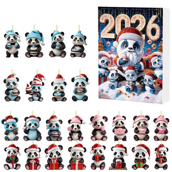 2026 Julekalender Blind Box: Nyttårs Panda Sjarm Blind Box - Julekalender